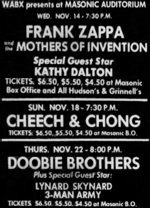 14/11/1973Masonic Auditorium, Detroit, MI